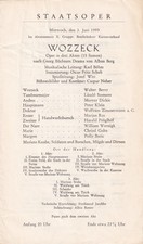 Opera Programme 1959 Vienna Wozzeck Karl Böhm Walter Berry Christl Goltz Dickie