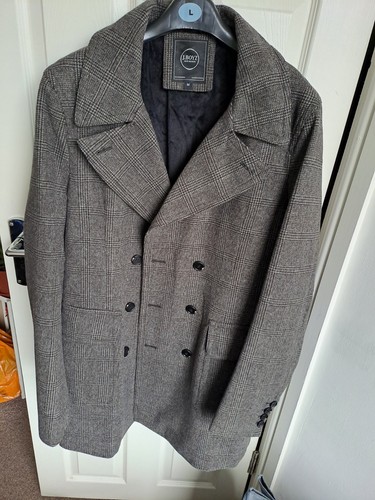 Tweed style grey peacoat