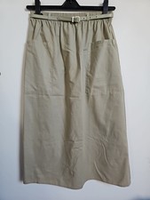 Vintage 80s Skirt C&A Safari Midi Beige Size 10 With Belt