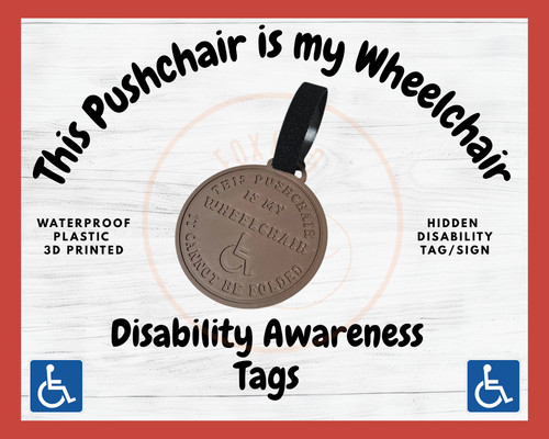 Pushchair wheelchair sign tag - wheelchair,