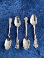 4 STERLING SILVER TEASPOONS GLASGOW 1864