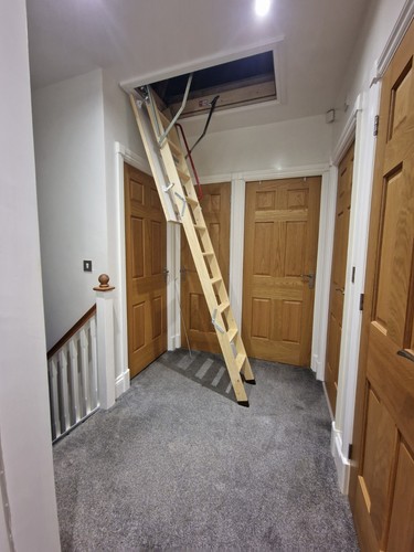 Wooden loft ladder - wooden, boarding