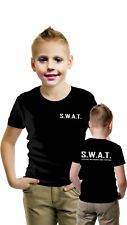  Boys Swat Printed Black T-Shirt Fancy Dress Police Special Costume 5-13 Years