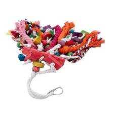 Large Parrot Toys Multicolored Wooden Blocks Chew Perch