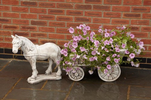 Horse and hay cart - horse,