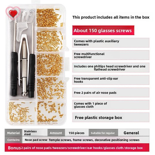 Spectacle frame fixings screws - frame,