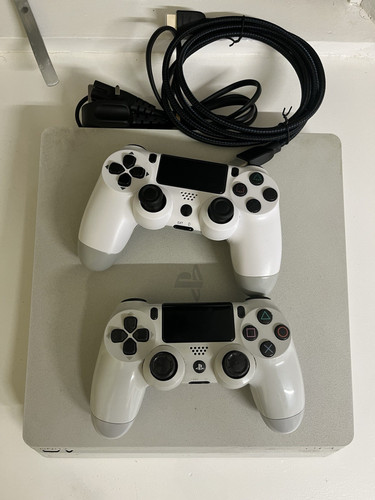 Sony playstation slim white - playstation, 4