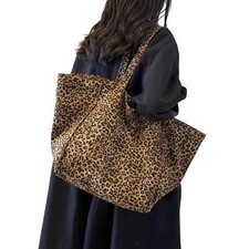 Leopard Print Canvas Tote Bag