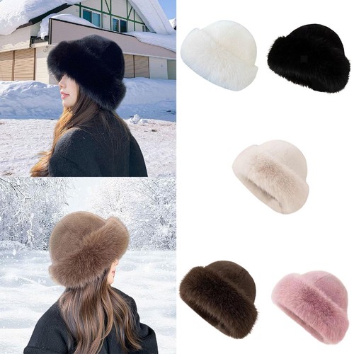 Winter faux fur hat - fur, women