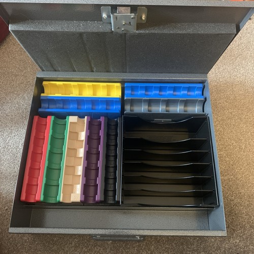 Heavy lockable metal cash - metal, box
