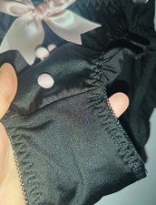 Blac Satin Frilly Knickers