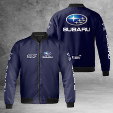 Subaru Racing Motorsport Jacket, STI Team Sport Unisex Windproof Bomber Jacket-3