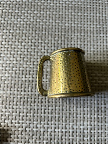 Solid brass miniature tankard - brass,