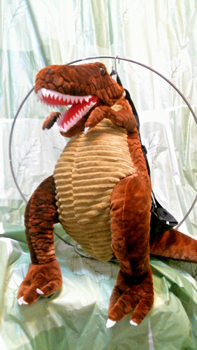 Brown rex dinosaur backpack - rex,