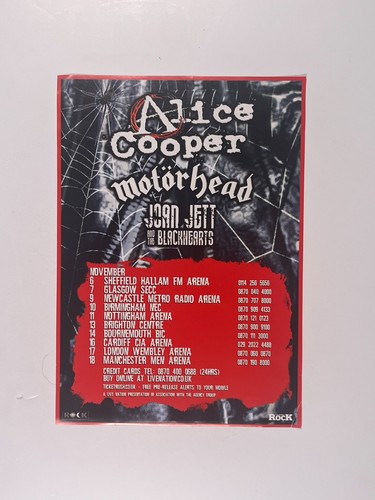 Alice cooper flyer - cooper, motorhead