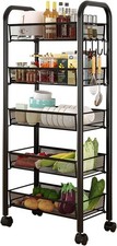 Metal Basket with Wheel 5 Tier