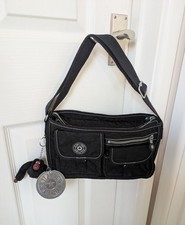 Kipling ELF Black Shoulder Hand bag  with LESLEY Monkey