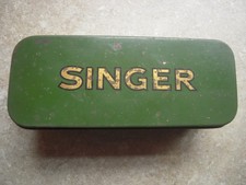 vintage green singer tin