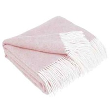 LYHOME CASHMERE BLANKET WITH MERINO WOOL THROW 140 200CM PINK HERRINGBONE
