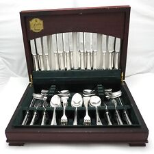 FEATHER EDGE Design Harrods London Silver Service 84 Piece Canteen of Cutlery