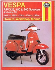VESPA P125X PX125E PX125T5 P150X PX150E P200E PX200E 1978-95 OWNER REPAIR MANUAL