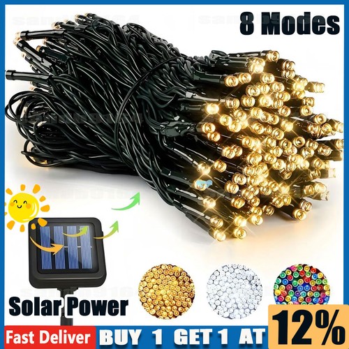 22m 200 led - solar, fairy