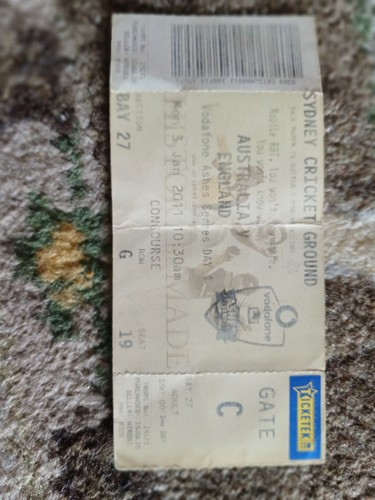 2011 ashes ticket - ashes,