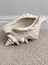 Vintage Ceramic Conch Sea Shell Planter Vase Beach Decor.