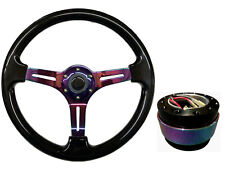 Black Neo Chrome TS Steering Wheel + NEO CHROME Quick Release boss BN for SUZUKI