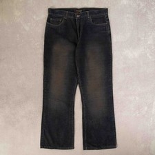 Vintage Faded Cord Flare Trousers W34 L30 Men's Navy Blue Corduroy