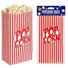 10 POPCORN BAGS Red and White