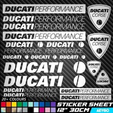 19x DUCATI PERFORMANCE Vinyl Decal Stickers Sheet Bike Motorbike Motorcycle Moto