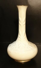 Very Pretty Aynsley Embossed White Vase ~ Camellia 19cm Tall