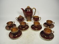 Art Deco Carlton Ware Rouge Royale Coffee Set 6 Cups & Saucers Pot, Sugar, Jug