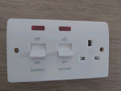 Cooker control 45amp neon - control, w/neon
