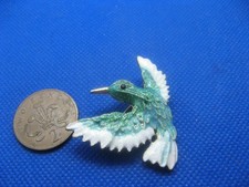 Lovely Enamel & Glitter Humming Bird Brooch. New.