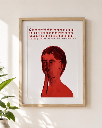 David shrigley shhh art print - david,