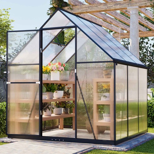 6x6ft walk greenhouse with - greenhouse,
