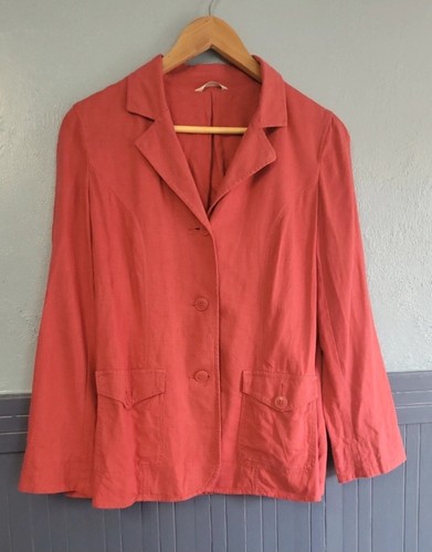 Ladies linen blend blazer - linen,