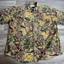 Banana Republic Safari Shirt Men’s Size L Floral Pattern 