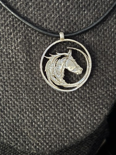 Sterling silver horse pendant - sterling,