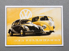 VW Volkswagen BEETLE Car Spilt CAMPER Van Vintage Style Advertisement POSTCARD