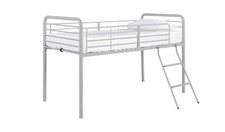 Jo Mid Sleeper Metal Bed Frame - Silver