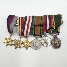 Genuine WW2 Africa Star France & Germany Star Efficiency Medal Miniature Group