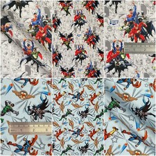 Justice League Fabric Cotton Batman Superman Superhero Children's Craft Sewing