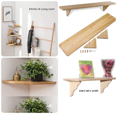 Wooden corner shelf wall - wooden,