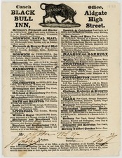 1830 MAIL COACH TICKET NELSONS