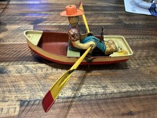 Vintage Tin Wind Up Man Rowing