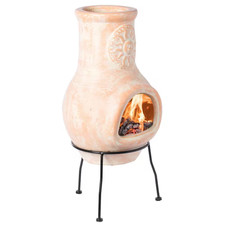 Outdoor Clay Chiminea Sun