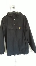 lyle and scott hooded jacket large black smock qtr zip pullover jacket .